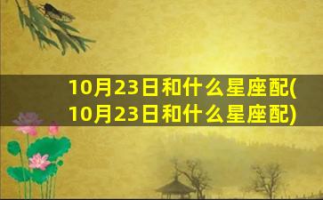 10月23日和什么星座配(10月23日和什么星座配)