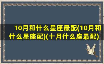 10月和什么星座最配(10月和什么星座配)(十月什么座最配)