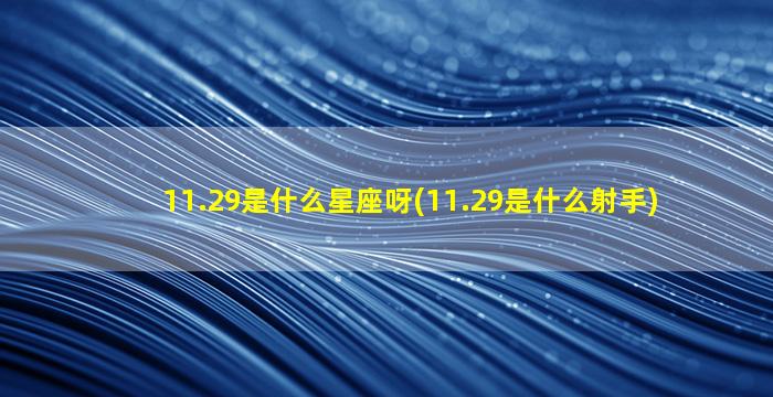 11.29是什么星座呀(11.29是什么射手)