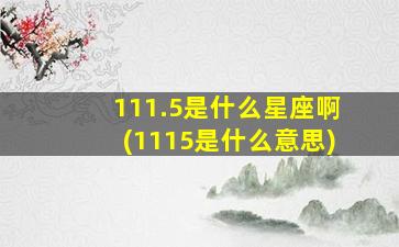 111.5是什么星座啊(1115是什么意思)