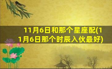 11月6日和那个星座配(11月6日那个时辰入伙最好)