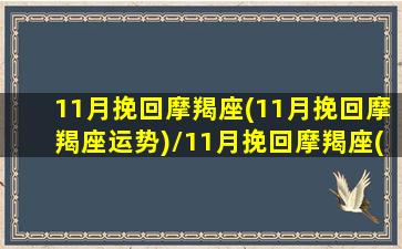 11月挽回摩羯座(11月挽回摩羯座运势)/11月挽回摩羯座(11月挽回摩羯座运势)-我的网站