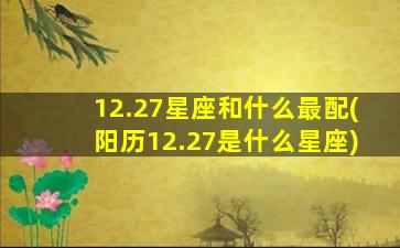 12.27星座和什么最配(阳历12.27是什么星座)