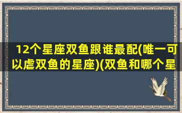 12个星座双鱼跟谁最配(唯一可以虐双鱼的星座)(双鱼和哪个星座是绝配)