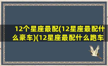 12个星座最配(12星座最配什么豪车)(12星座最配什么跑车)