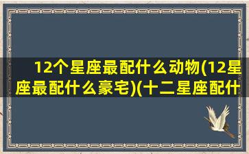 12个星座最配什么动物(12星座最配什么豪宅)(十二星座配什么星座最好)