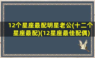 12个星座最配明星老公(十二个星座最配)(12星座最佳配偶)