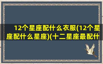 12个星座配什么衣服(12个星座配什么星座)(十二星座最配什么颜色)