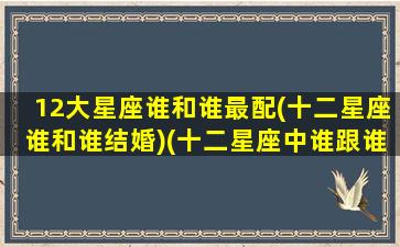 12大星座谁和谁最配(十二星座谁和谁结婚)(十二星座中谁跟谁最配)