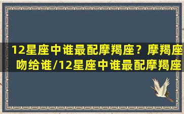 12星座中谁最配摩羯座？摩羯座吻给谁/12星座中谁最配摩羯座？摩羯座吻给谁-我的网站