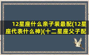 12星座什么亲子装最配(12星座代表什么神)(十二星座父子配对)