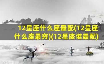 12星座什么座最配(12星座什么座最穷)(12星座谁最配)