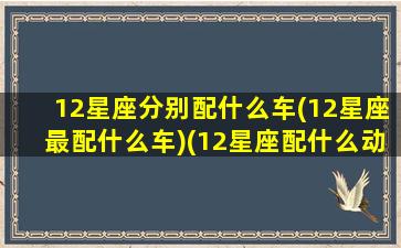 12星座分别配什么车(12星座最配什么车)(12星座配什么动物)