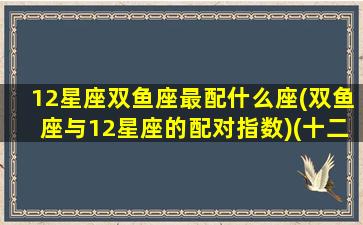 12星座双鱼座最配什么座(双鱼座与12星座的配对指数)(十二星座中双鱼座和谁最配)