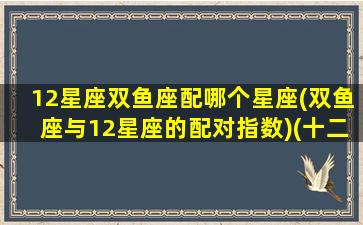 12星座双鱼座配哪个星座(双鱼座与12星座的配对指数)(十二星座双鱼座和双鱼座配对指数)