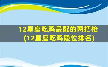 12星座吃鸡最配的两把枪(12星座吃鸡段位排名)