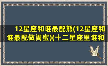 12星座和谁最配熊(12星座和谁最配做闺蜜)(十二星座里谁和谁最般配)