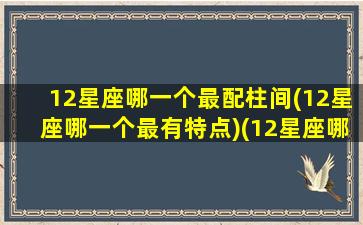 12星座哪一个最配柱间(12星座哪一个最有特点)(12星座哪两个星座最般配)