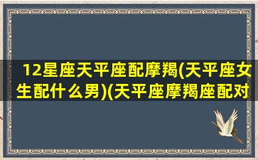 12星座天平座配摩羯(天平座女生配什么男)(天平座摩羯座配对指数)