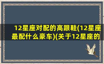 12星座对配的高跟鞋(12星座最配什么豪车)(关于12星座的专属的高跟鞋)