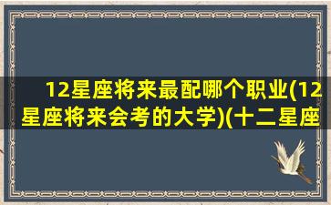 12星座将来最配哪个职业(12星座将来会考的大学)(十二星座最般配的)