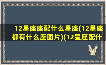 12星座座配什么星座(12星座都有什么座图片)(12星座配什么星座最好)