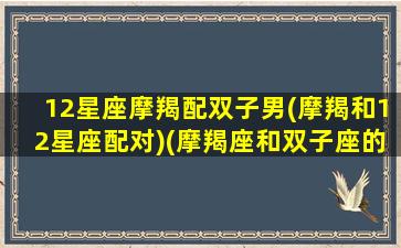 12星座摩羯配双子男(摩羯和12星座配对)(摩羯座和双子座的匹配度是多少)