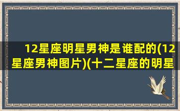 12星座明星男神是谁配的(12星座男神图片)(十二星座的明星男朋友是谁)