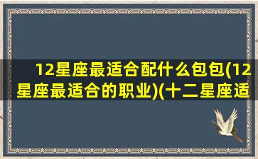 12星座最适合配什么包包(12星座最适合的职业)(十二星座适合佩戴的珠宝)