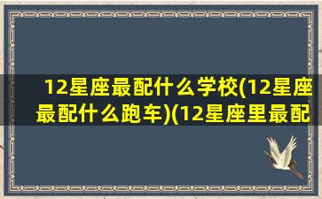 12星座最配什么学校(12星座最配什么跑车)(12星座里最配的星座)