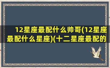 12星座最配什么帅哥(12星座最配什么星座)(十二星座最配的男明星)