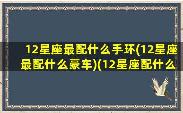 12星座最配什么手环(12星座最配什么豪车)(12星座配什么宠物)