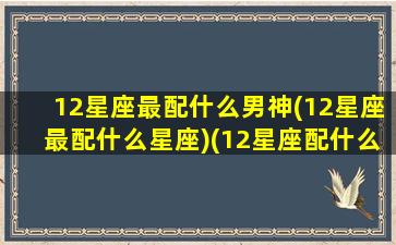 12星座最配什么男神(12星座最配什么星座)(12星座配什么明星男友合适)