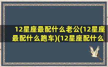 12星座最配什么老公(12星座最配什么跑车)(12星座配什么男生)