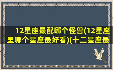 12星座最配哪个怪兽(12星座里哪个星座最好看)(十二星座最配的怪兽)