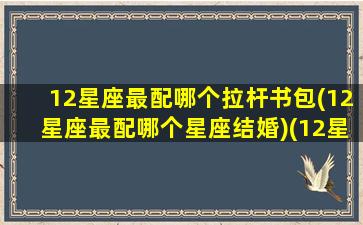 12星座最配哪个拉杆书包(12星座最配哪个星座结婚)(12星座最配什么跑车)