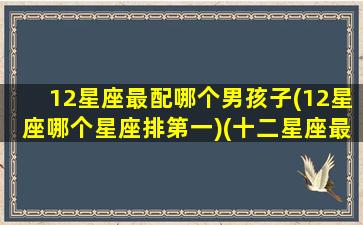 12星座最配哪个男孩子(12星座哪个星座排第一)(十二星座最配什么男生)