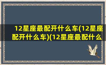 12星座最配开什么车(12星座配开什么车)(12星座最配什么跑车)