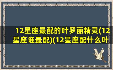 12星座最配的叶罗丽精灵(12星座谁最配)(12星座配什么叶罗丽娃娃)