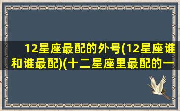 12星座最配的外号(12星座谁和谁最配)(十二星座里最配的一对)