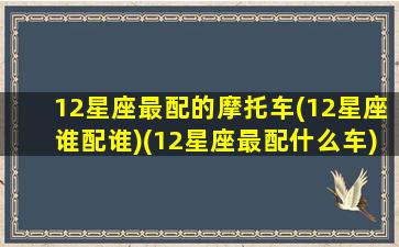 12星座最配的摩托车(12星座谁配谁)(12星座最配什么车)