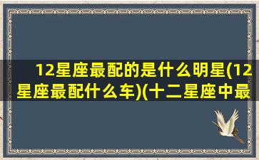 12星座最配的是什么明星(12星座最配什么车)(十二星座中最搭配的星座)