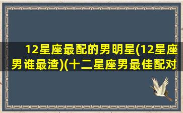 12星座最配的男明星(12星座男谁最渣)(十二星座男最佳配对)