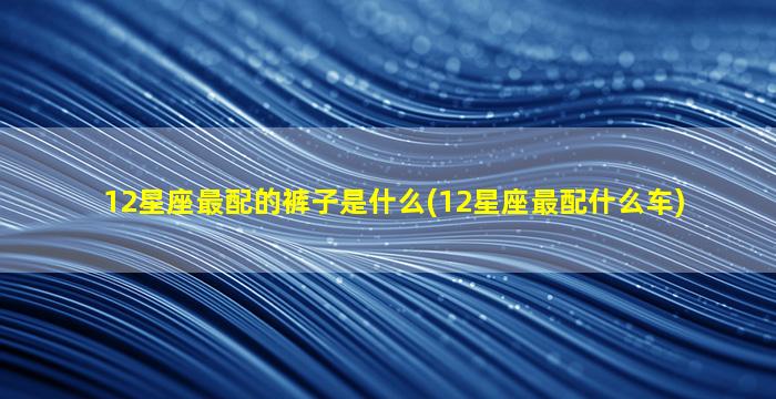 12星座最配的裤子是什么(12星座最配什么车)