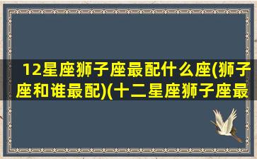 12星座狮子座最配什么座(狮子座和谁最配)(十二星座狮子座最配对)