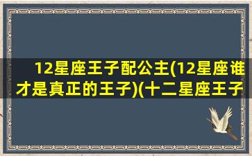 12星座王子配公主(12星座谁才是真正的王子)(十二星座王子公主之恋)