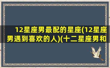 12星座男最配的星座(12星座男遇到喜欢的人)(十二星座男和女谁最配)