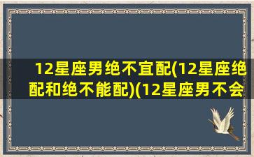 12星座男绝不宜配(12星座绝配和绝不能配)(12星座男不会娶什么样的女人)