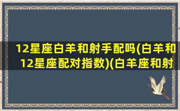 12星座白羊和射手配吗(白羊和12星座配对指数)(白羊座和射手座匹配度是多少)