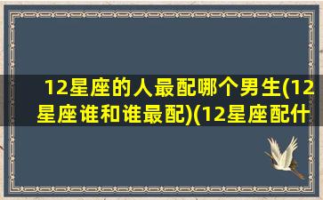 12星座的人最配哪个男生(12星座谁和谁最配)(12星座配什么男生)